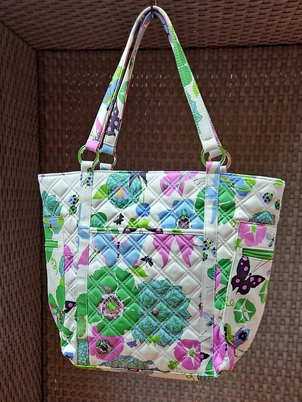 Vera Bradley ⁷"Alicia" Retired Limited Edition Quilted Floral & Butterfly Tote